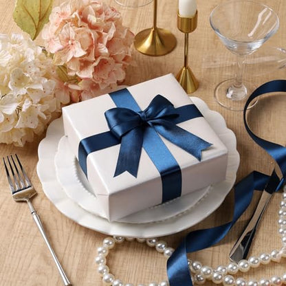 Navy Satin Ribbon 1.5 inch x 50 Yards