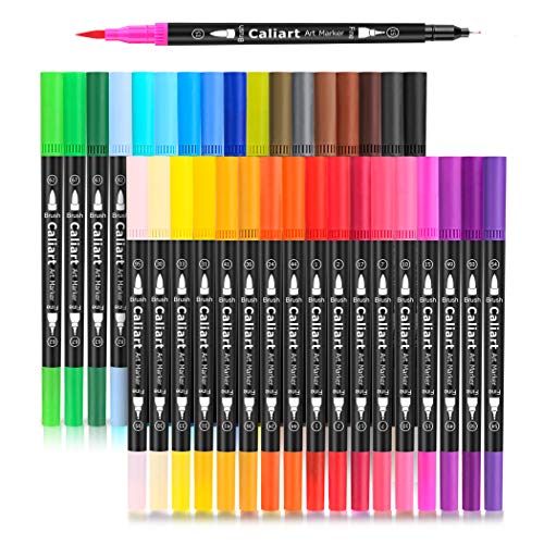 34 Double Tip Brush Pens Art Markers for Adult Coloring Books (34 Count)
