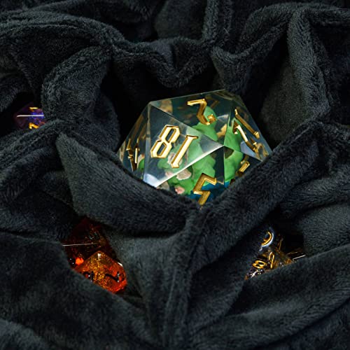 DND Dice Bags Large with Pockets Blue Storage Bag for D&D RPG Games (4.64 Ounce)