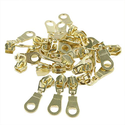 White Nylon Zipper #5 Gold Metallic Nylon Coil Teeth Zipper by The Yards Bulk 10 Yards Tape with 25pcs Gold Sliders for DIY Sewing Tailor Craft Bag