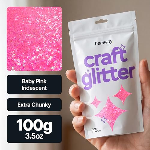 Craft Glitter Baby Pink Iridescent 100g Extra Chunky Glitter (3.5 Ounce)