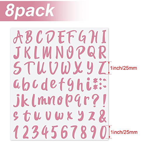 576 Pcs 8 Sheets Letters Stickers Vinyl Alphabet Number Decals Back to School Supplies for Water Bottles Cups Mailbox Scrapbooking Bulletin Board Classroom Decor (8 Count)