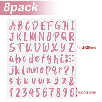 576 Pcs 8 Sheets Letters Stickers Vinyl Alphabet Number Decals Back to School Supplies for Water Bottles Cups Mailbox Scrapbooking Bulletin Board Classroom Decor (8 Count)