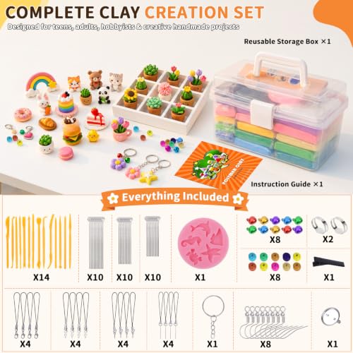 118 Pcs Polymer Clay Kit 36 Colors Oven Bake Clay 40g Large Block