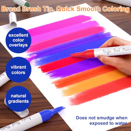 80 Colors Dual Tip Chisel & Brush Acrylic Paint Markers