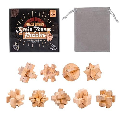 9pcs Wooden Brain Teaser Puzzles (9 Count)
