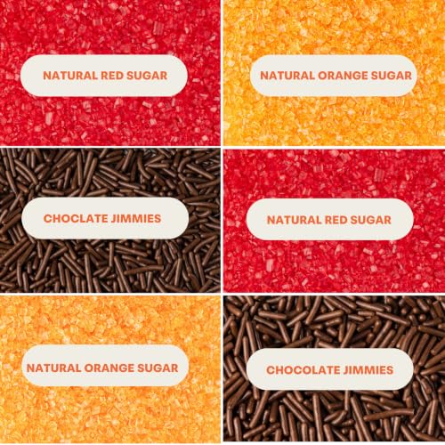 Sprinkles 6 Cell Edible Sprinkle Mix Jimmies Perfect for Cake Decorations Baking Ice Cream Cookies Cupcake Topper (2.75 Ounce)