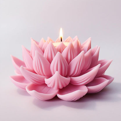 3D Lotus Candle Molds for Candle Making Supplies Flower Silicone Mold for Scented Candles Soap Making DIY Plaster Aromatherapy Candles Home Decor Floral Silicone Molds for Resin Epoxy Cement Gypsum