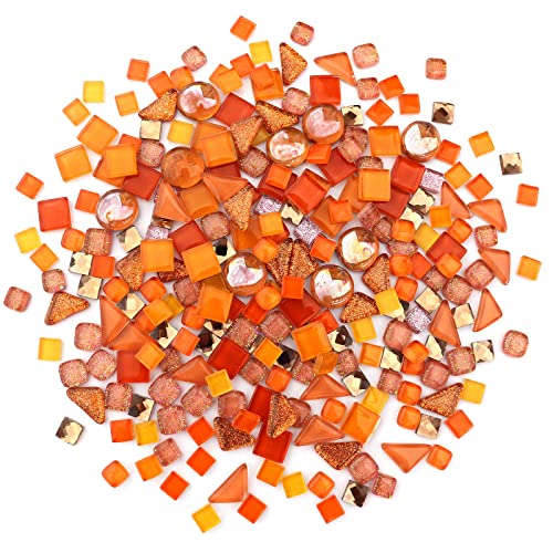Assorted Orange Irregular Crystal Mosaic Tiles (9 Ounce)