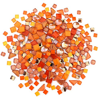 Assorted Orange Irregular Crystal Mosaic Tiles (9 Ounce)