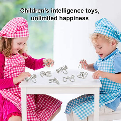 IQ Toys AB A+B Test Mind Game Brain Teaser Wire Magic Trick Toy IQ Puzzle Set (16 Count)