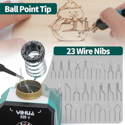 939 V Wood Burning Pen Wood Burning Kit with 23 Wire Nibs