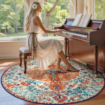 Washable Round Rugs 5'3"ft