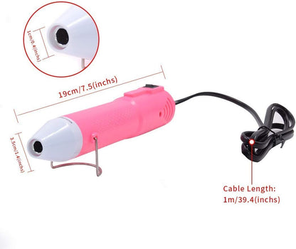 Heat Gun,mofa Embossing Mini Heat Gun,Hot Air Gun For Craft with Stand For DIY Embossing And Acrylic Paint Dryer,Multi-Purpose Electric Heating Nozzle 150W 110V (Pink,White) - Crafty Corner