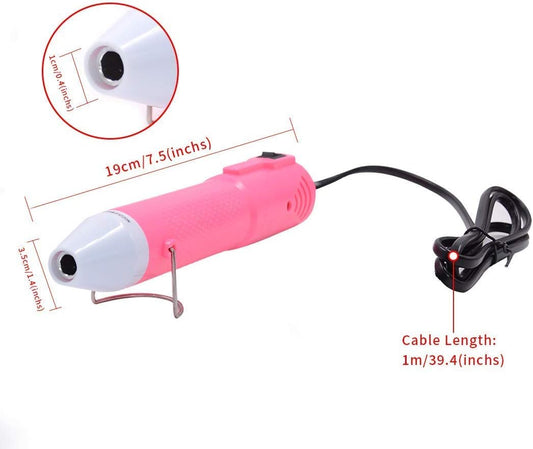Heat Gun,mofa Embossing Mini Heat Gun,Hot Air Gun For Craft with Stand For DIY Embossing And Acrylic Paint Dryer,Multi-Purpose Electric Heating Nozzle 150W 110V (Pink,White) - Crafty Corner