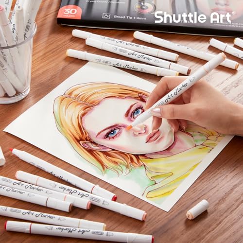 30 Colors Skin Tone&Hair Art Markers (30 Count)