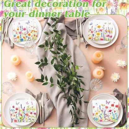 100 Pieces Summer Flower Cocktail Napkins 2 (100 Count)