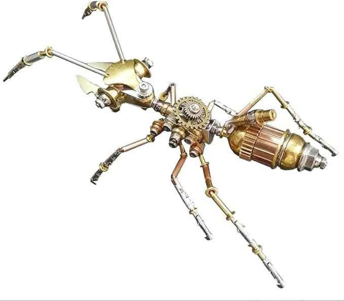 3D Steampunk Metal Insect Bug Mechanical Sculpture Insect Puzzle Ant Model Engineering Puzzle DIY Projects for Birthday Present,Funny (Ant)