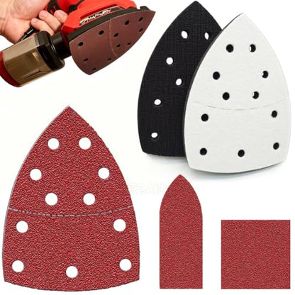 150Pcs Sandpaper for Skil Detail Sander with 2Pcs Foam Sanding Pad
