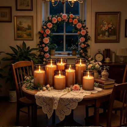 Flickering Flameless Candles Battery Operated with Remote and 2 (9 Count)