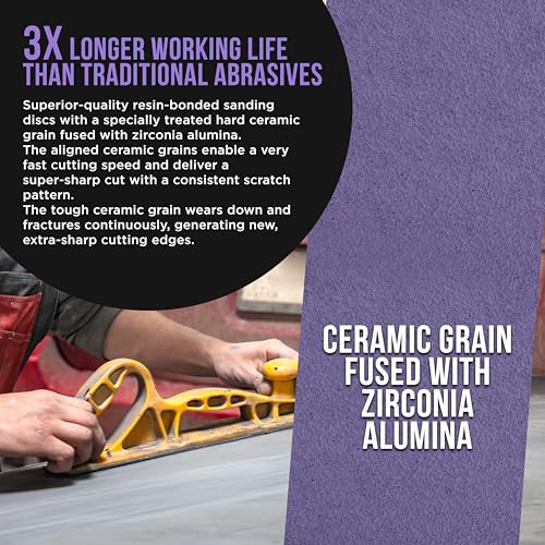 Premium 60 Grit PSA Purple Film Ceramic Longboard Sandpaper (36 Foot)