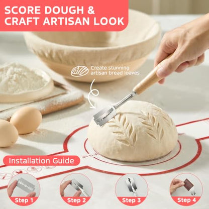 Sourdough Starter Kit with Enamel Cast Iron Pot 6.5 QT for Bread Baking