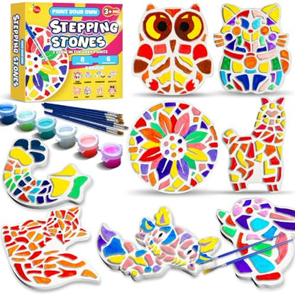 8Pcs Stepping Stones Painting Craft Kit for Kids 4 8 6
