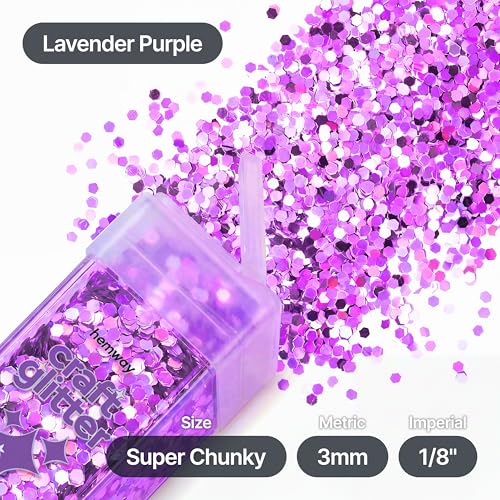 Craft Glitter Shaker Lavender Purple 110g Super Chunky (3.9 Ounce)