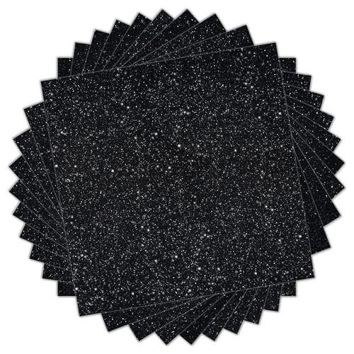 Black Glitter HTV Heat Transfer Vinyl (11 Count)