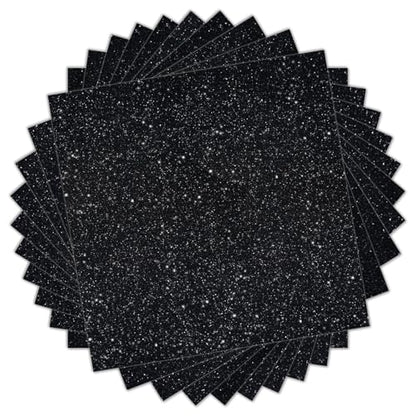 Black Glitter HTV Heat Transfer Vinyl (11 Count)
