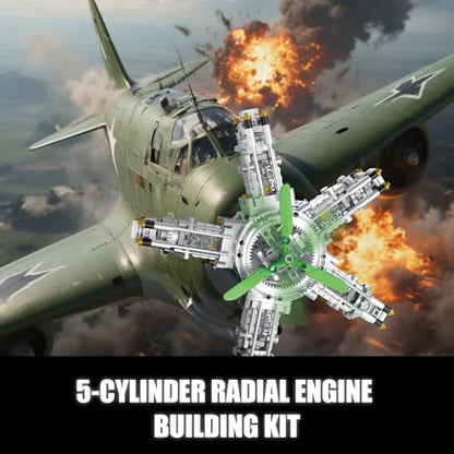 5 Cylinder Radial Engine Building Set