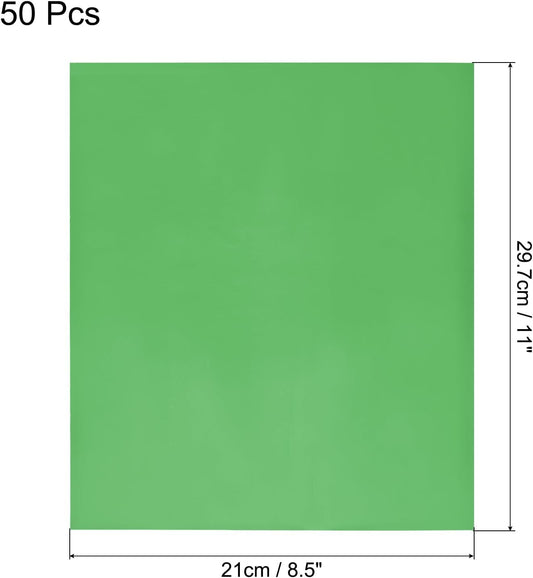 MECCANIXITY 50 Pack Toner Reactive Foil ,Deco Foil Transfer Sheets 8.5"x11" A4 Hot Foil Paper for Laser Printer Scrapbooking Heat Transfer DIY Craft,Green