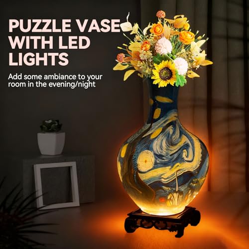 3D Puzzle Vase for Adults with 164 Plastic Pieces