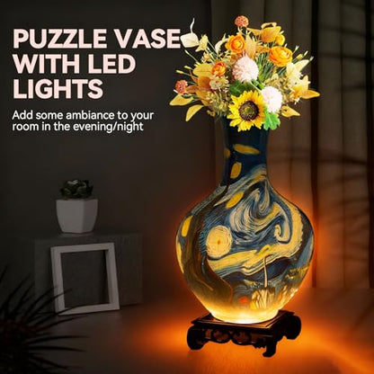 3D Puzzle Vase for Adults with 164 Plastic Pieces