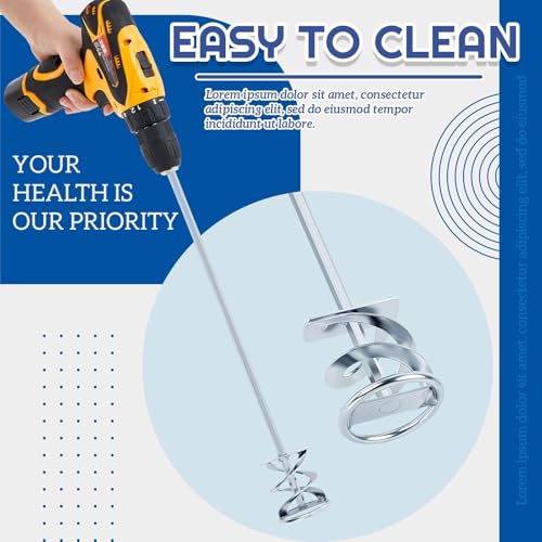 Set of 2 Paint Mixer for Drill Painting Mixer Stirrer Drill Attachment (2 Count)