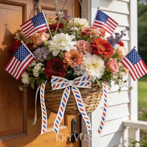 4th of July Red White and Blue Cotton Ribbon 5 (36 Foot)