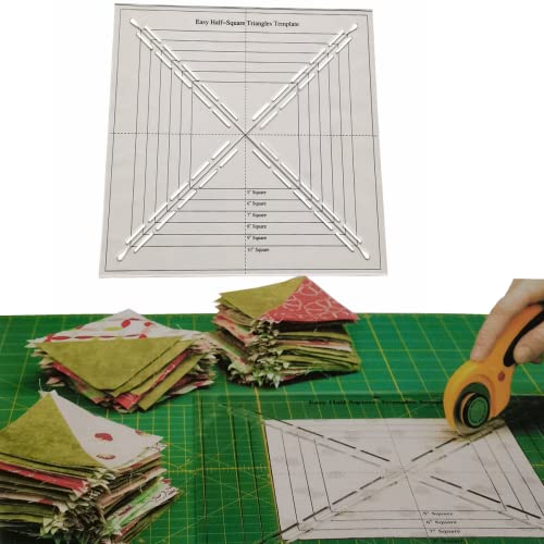 Easy Half Square Triangles Template Ruler for Sewing Quilting