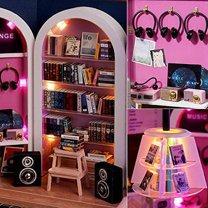 DIY Miniature Dollhouse Kit with Furniture Plus Dust Proof for Teens Adults