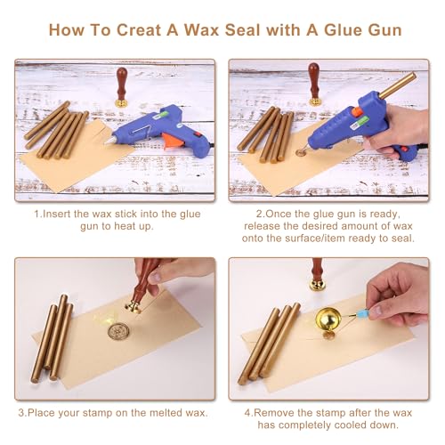 15Pcs Glue Gun Sealing Wax Sticks for Wax Seal Stamp (15 Count)