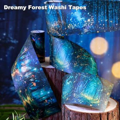 Night Forest Seamless Washi Tape Scrapbook Kit (7 Count)