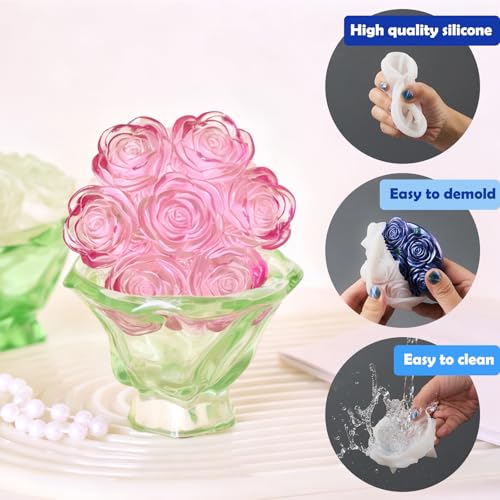 Rose Jar Resin Mold with Lid