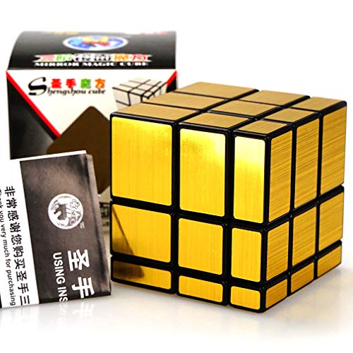 Mirror Speed Cube 3x3 Magic Cube Puzzle Brain Teaser Game Gold