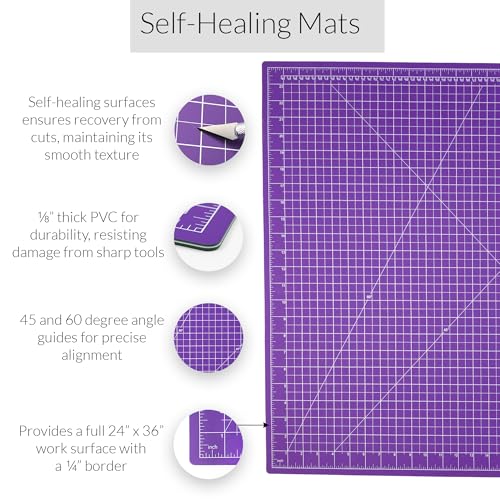 24x36 Large Self Healing Cutting Mat Purple