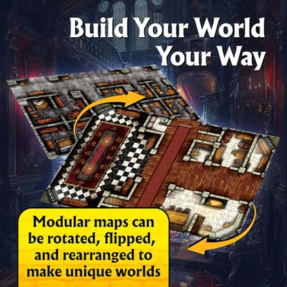 The Highborne Manor Roleplaying Battlemaps; 16 Modular RPG Maps in 8 Double
