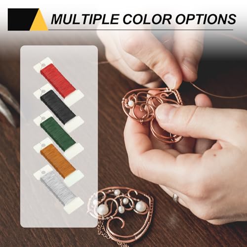 114 Yards 345 Feet Metal Floral Wire 21 Gauge Black Flexible Paddle Thin Floral Wires for Craft (3 Count)