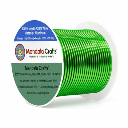 16 Gauge Kelly Green Anodized Aluminum Craft Wire