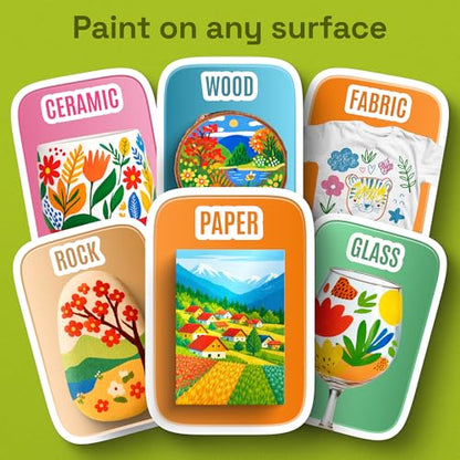 Dual Tip Acrylic Paint Marker Pens for Drawing (5 Count)