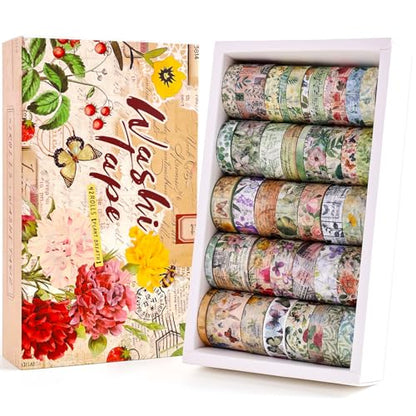 42 Rolls Vintage Washi Tape Set (42 Count)