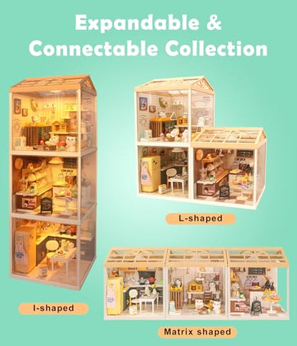 Cozy Modern Kitchen DIY Miniature House Kit for Adults