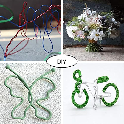 2 Rolls 76 Yards Flexible Floral Bind Wire 22 Gauge Paddle Wire